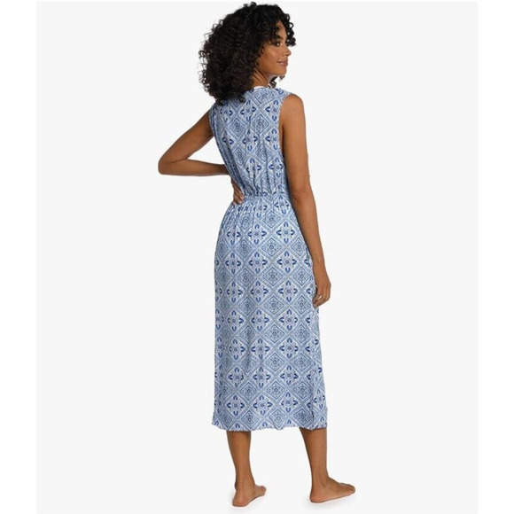 NEW La Blanca Womens Tie Front Midi Dress Swimsuit Cover up Blue SIze Small - Picture 4 of 6